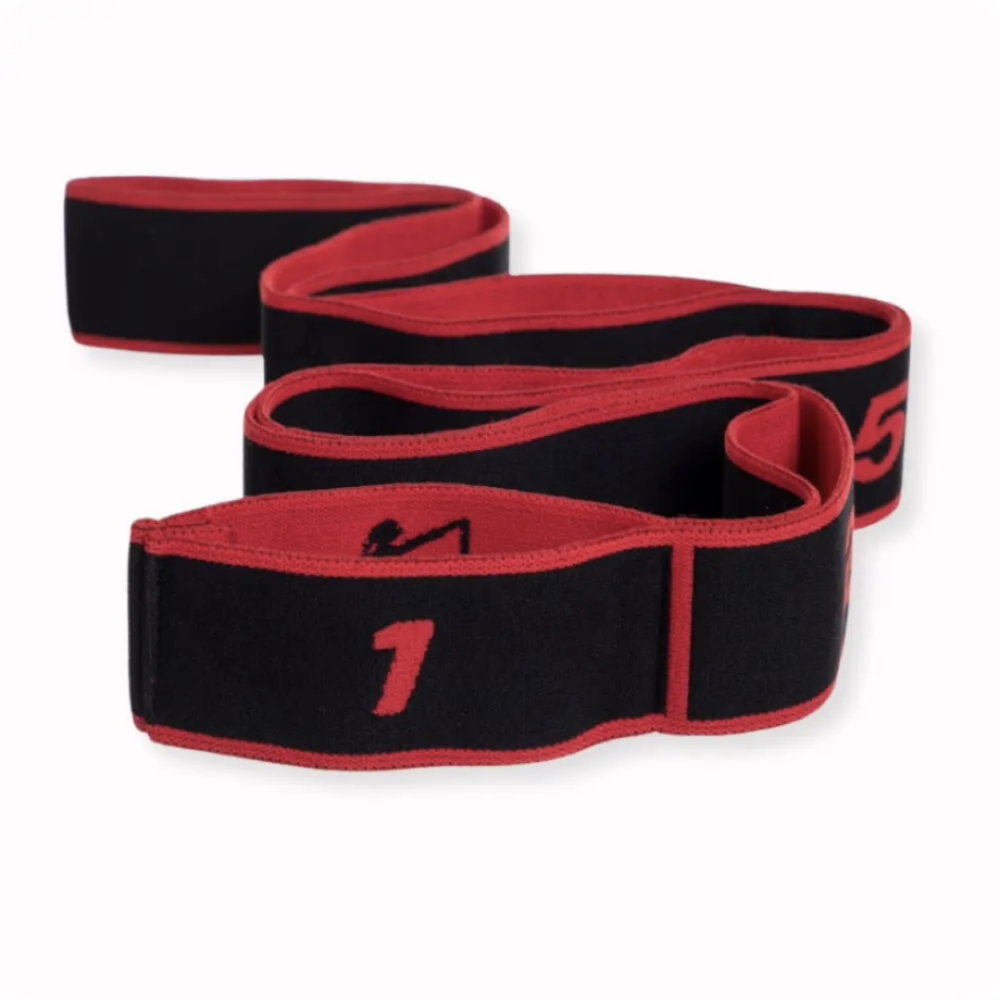 Резинка для фітнесу з петлями Queenfit 86,5 х 4см чорно-червона Киев - изображение 5