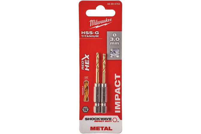 Сверло по металлу RedHEX HSS-G TiN (2 шт; 3х23х65 мм) Milwaukee 48894763 Коломия - фото 1