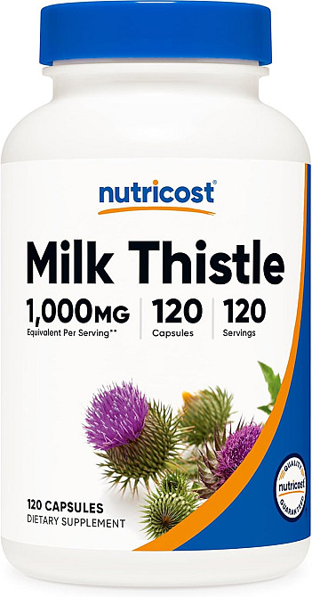 Расторопша Nutricost Milk Thistle 1000 mg 120 Capsules Луцк - изображение 1