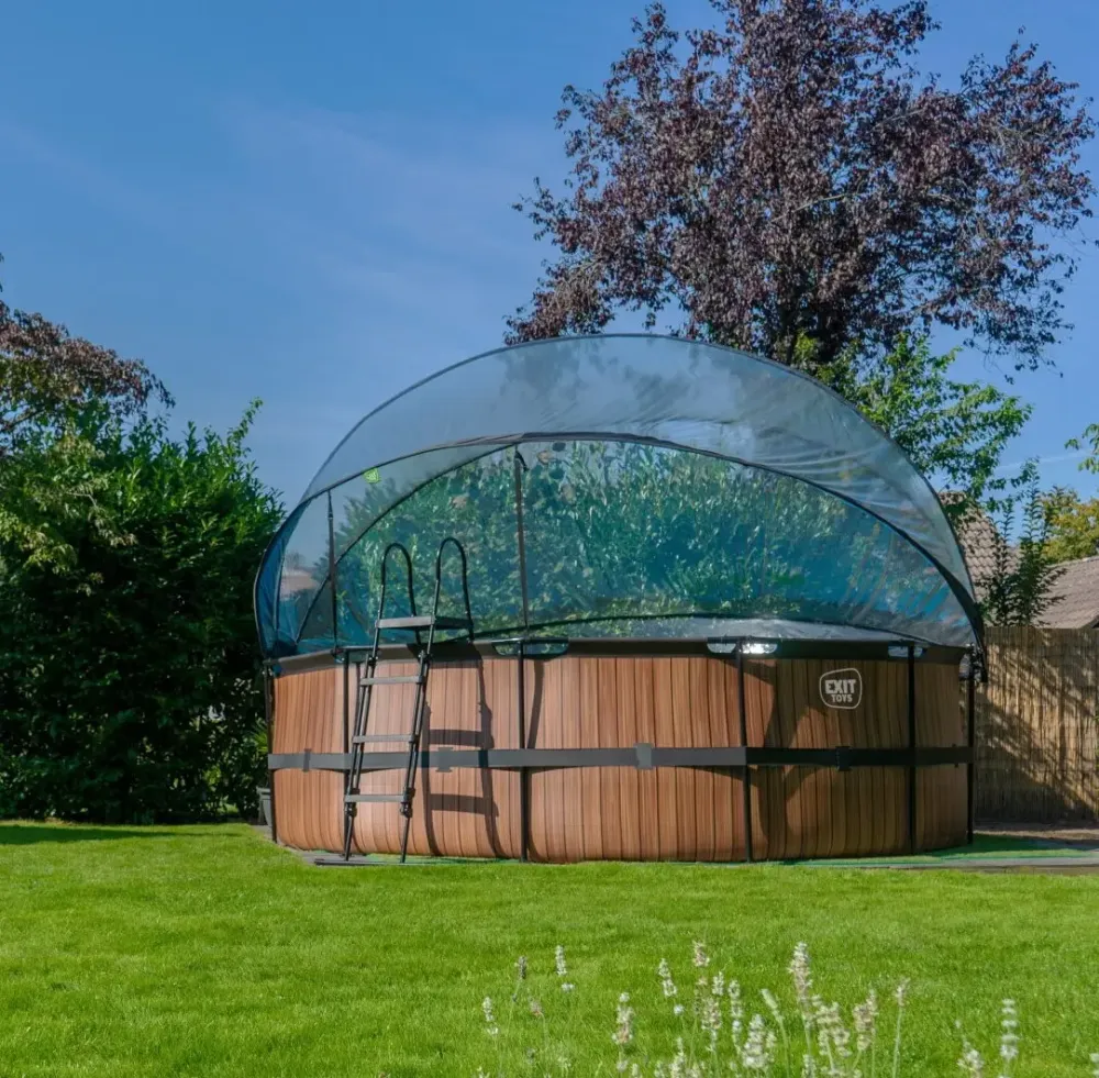 Бассейн EXIT с куполом 488х122 см (песочный фильтр) в цвете Wood с тепловым насосом Київ - фото 9
