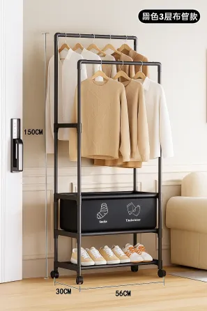 Стойка-вешалка на колесах для вещей и обуви (YH9918-3A) Коломия