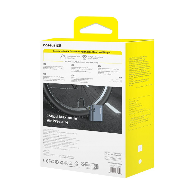 Портативний насос для велосипедів Baseus PrimeTrip Чорний Київ - фото 7
