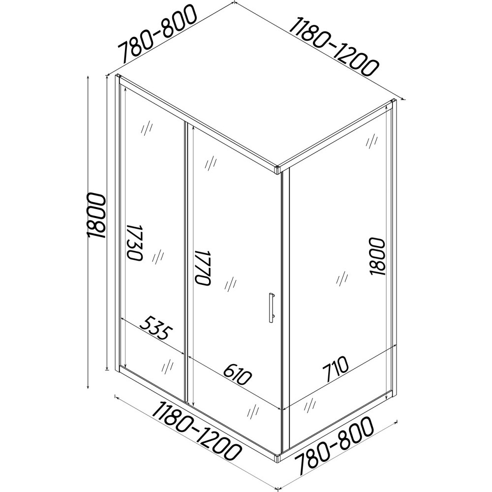 Душевая кабина прямоугольная без поддона NISA N120GB BRAVO (1уп.) Киев - изображение 10