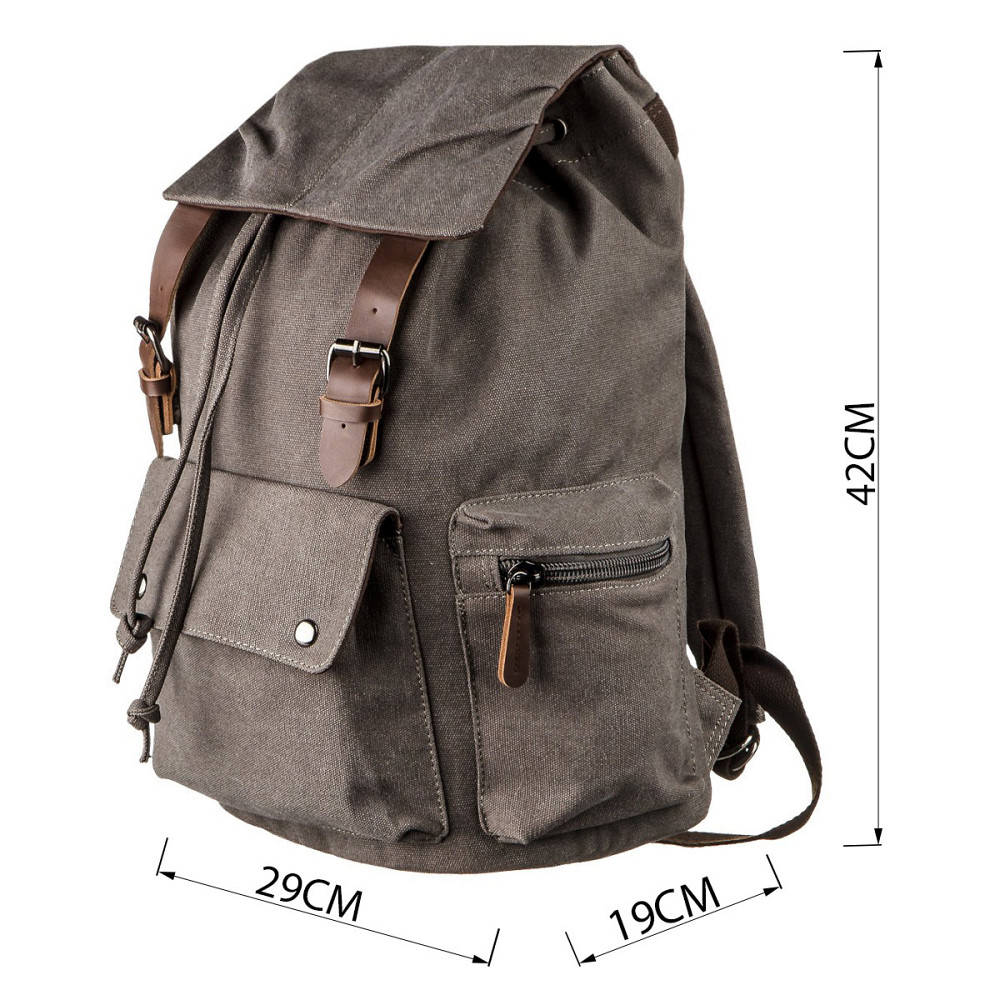 Рюкзак текстильный походный Vintage 20133 Серый Киев - изображение 3