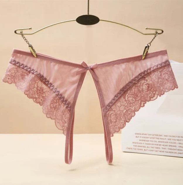 Жіночі трусики з розрізом еротичні 42 рожевий Київ - фото 1