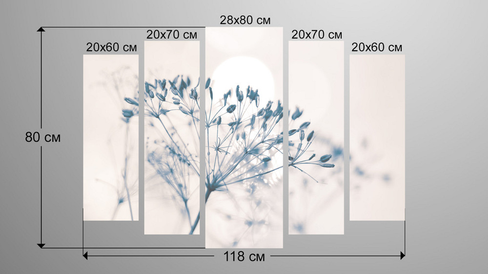 Модульна картина Квіти Мінімалізм Art-170_5 Київ - фото 3