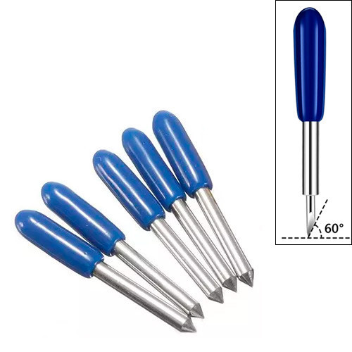 Сменные ножи для плоттера 60° вольфрамовые лезвия 10 шт синие колпачки Киев - изображение 1
