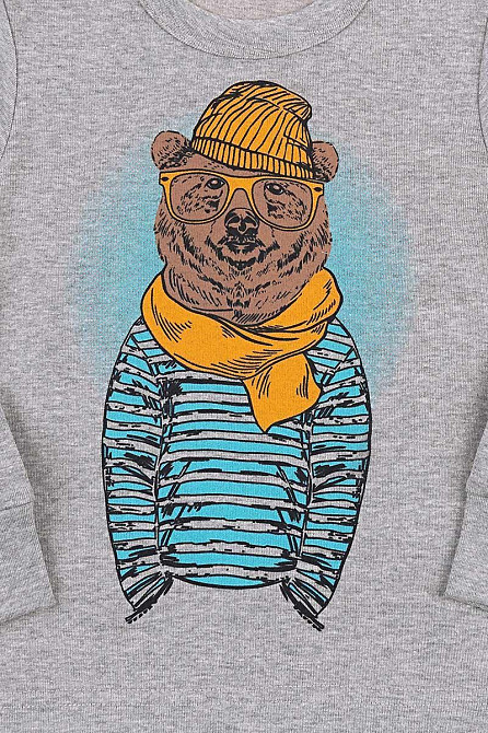 Пижама детская весенняя осенняя рибана, на мальчика серая Киев - изображение 2