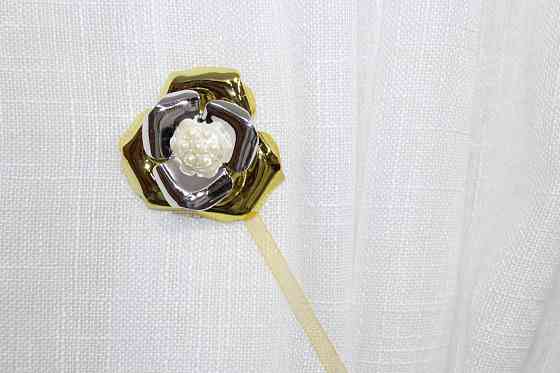 Магніти для штор і гардин (128м) Едельвейс набір 2 шт Золотистий з сріблястим (81-039) Київ