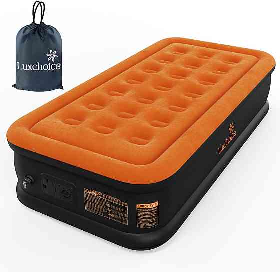 Luxchoice twin 191x99x40 см надувной матрас с встроенным насосом, удобный для кемпинга и дома, надув Киев