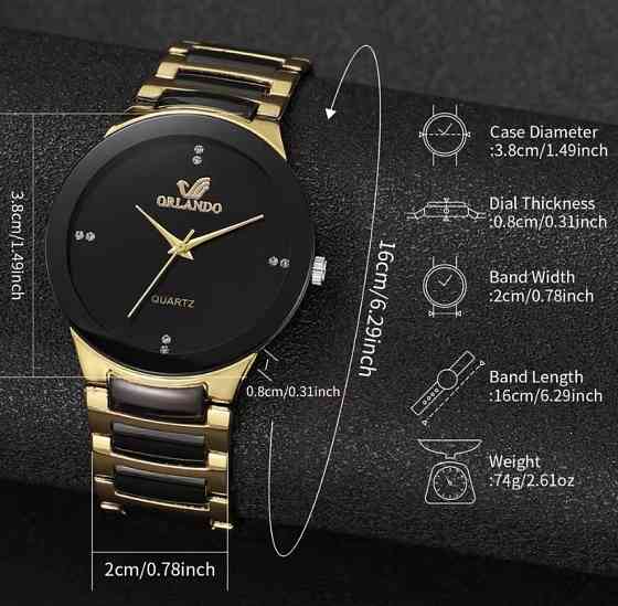 Подарунковий набір для чоловіка та жінки 2 парних годинника чорний Київ