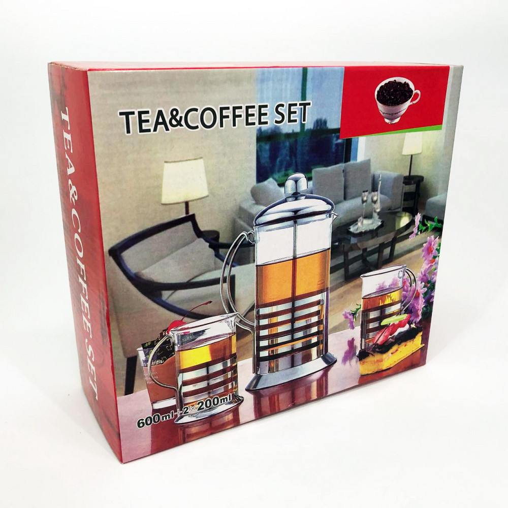 Чайник заварочный френч пресс UNIQUE UN-1155 0.6 л, Чайники для заварки, Домашний френч-пресс JR-71 Львов - изображение 3