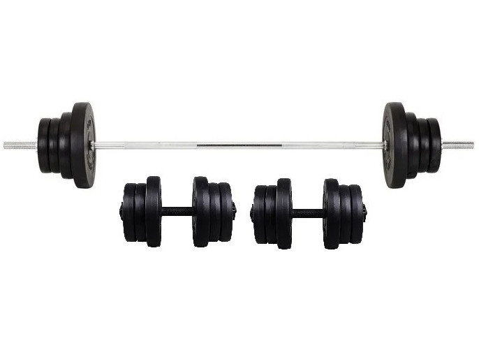Штанга 90 кг пряма фіксована складальна + Гантелі 2 * 21 кг розбірні комплект набір для дому Київ - фото 2