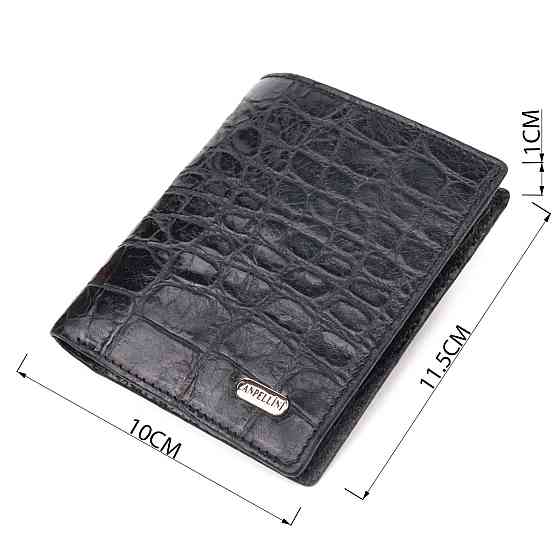 Оригинальное мужское портмоне из натуральной фактурной кожи CANPELLINI 21502 Черное Киев