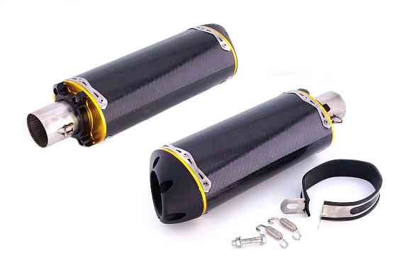 Глушник (тюнінг) 440*120mm (нержавіюча сталь, три-овал, карбон світлий, прямоток, mod:8) 118 Київ