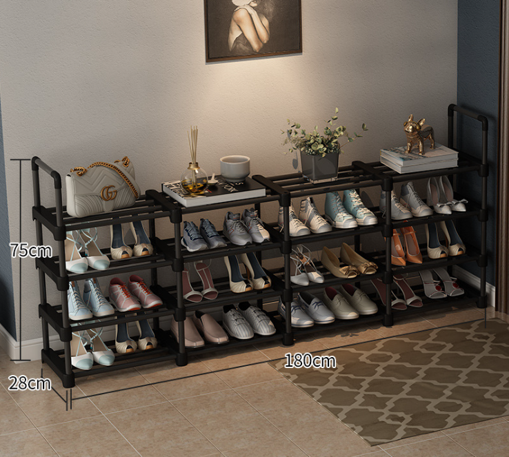 Модульная полочка для обуви, черный органайзер на 8 широких полочек для передней 135х21.5х145 см Черная Каменец-Подольский - изображение 4