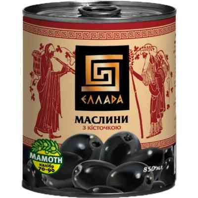 Овочева консервація Ellada Mamoth Маслини з кісточкою 850 мл ж/б ключ (4820104250585) Вінниця