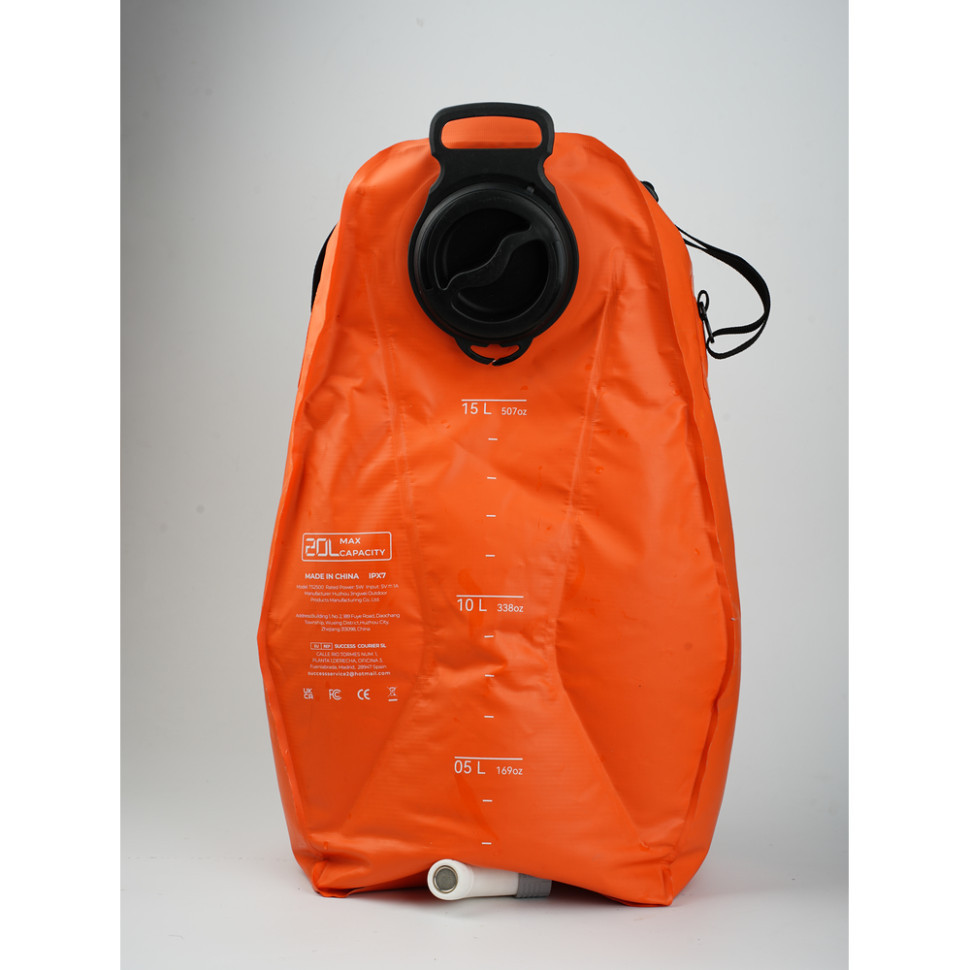 Контейнер для воды с насосом и душевой лейкой Flextail Tiny Shower Bag, 20л, оранжевый Киев - изображение 9