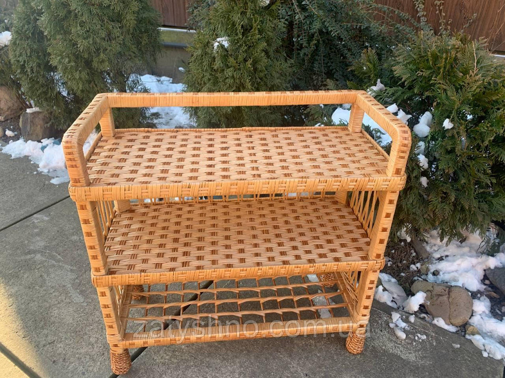 Полка для обуви из лозы на 3 яруса натурального цвета Киев - изображение 9