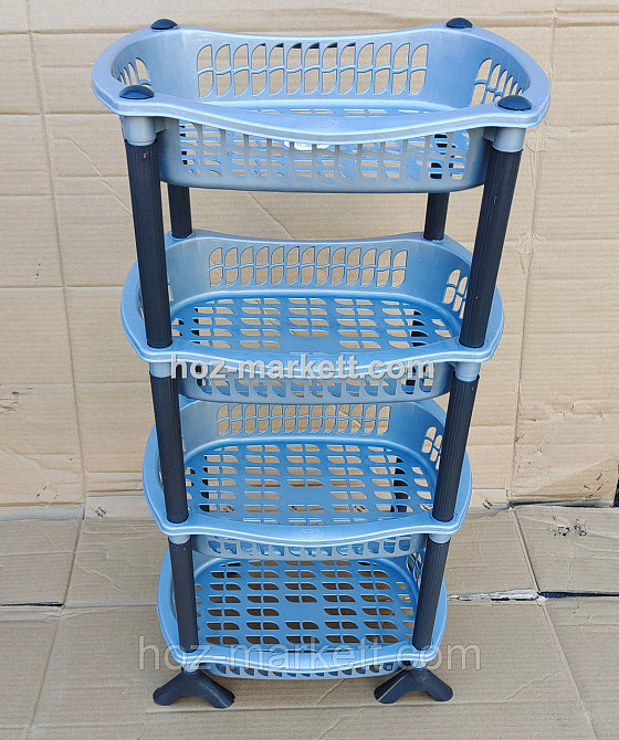 Полиця етажерка пластикова для ванної та кухні сіра Харків - фото 8