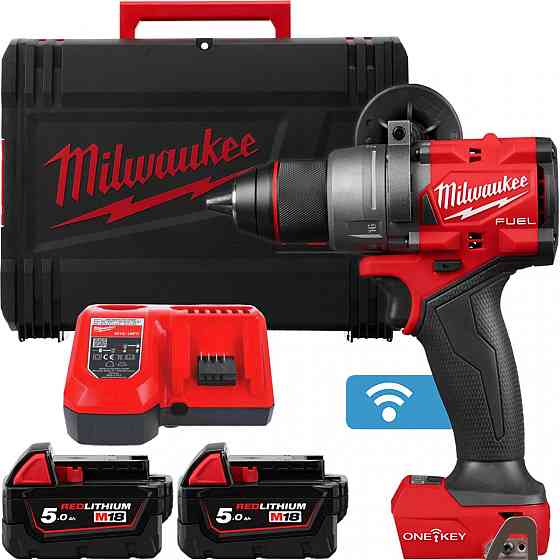 Дрель-шуруповерт аккумуляторный бесщеточный ударный MILWAUKEE M18 ONEPD3-502X, 158Нм (зарядное устройство М12-18 FC, 2 аккумулятора Одесса