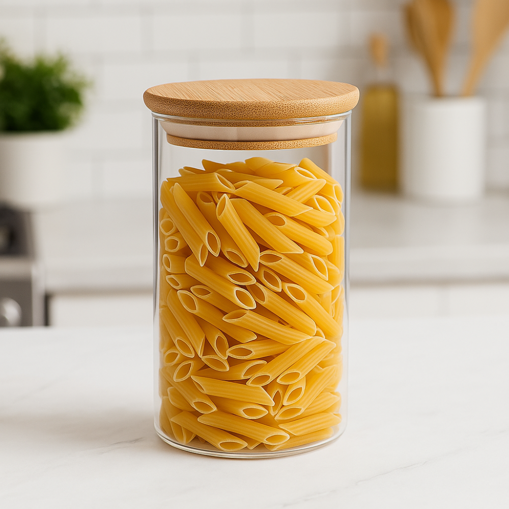 Банка стеклянная с бамбуковой крышкой 650 мл 8.5*12см 1500 Киев - изображение 1