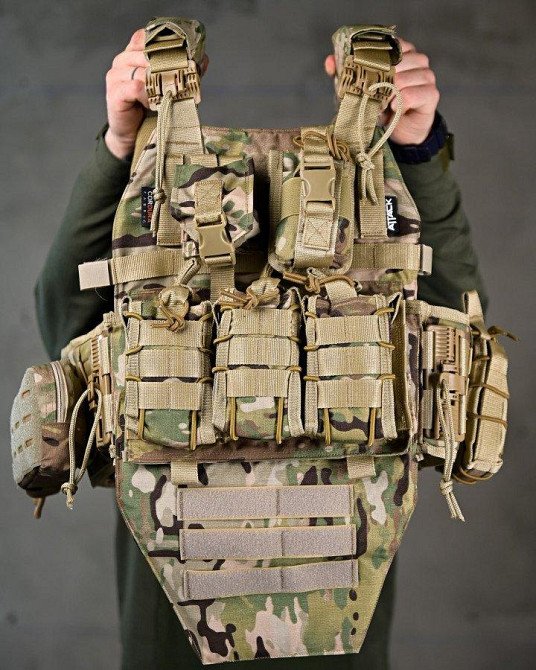 Якісна плитоноска 4 скидання з напашником Attack мультикам ПП7563 Одеса - фото 1