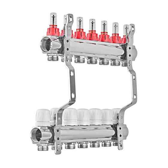 Колекторний блок з витратомірами EUROPRODUCT EP.B3110-09-1”x9 (корп. латунь) (EP6197) Київ