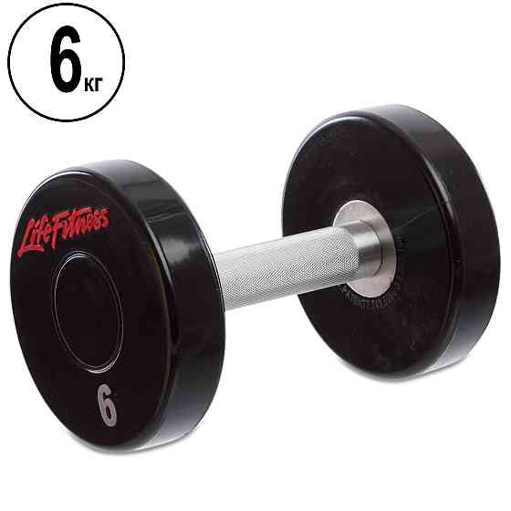 Гантель 6 кг цільна професійна LIFE FITNESS-80081-6 Київ
