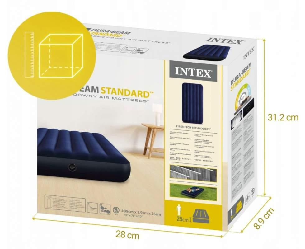 Матрас надувной Intex 64757 191x99x25 см, темно-синий Киев - изображение 7