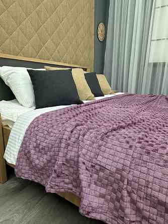 Плед-покривало Шахи 200х210 см (+-5см) Ліловий (87-034) Київ