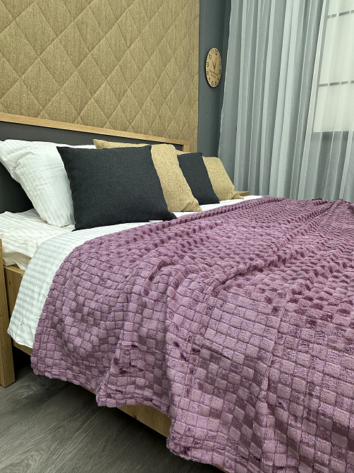 Плед-покривало Шахи 200х210 см (+-5см) Ліловий (87-034) Київ - фото 6