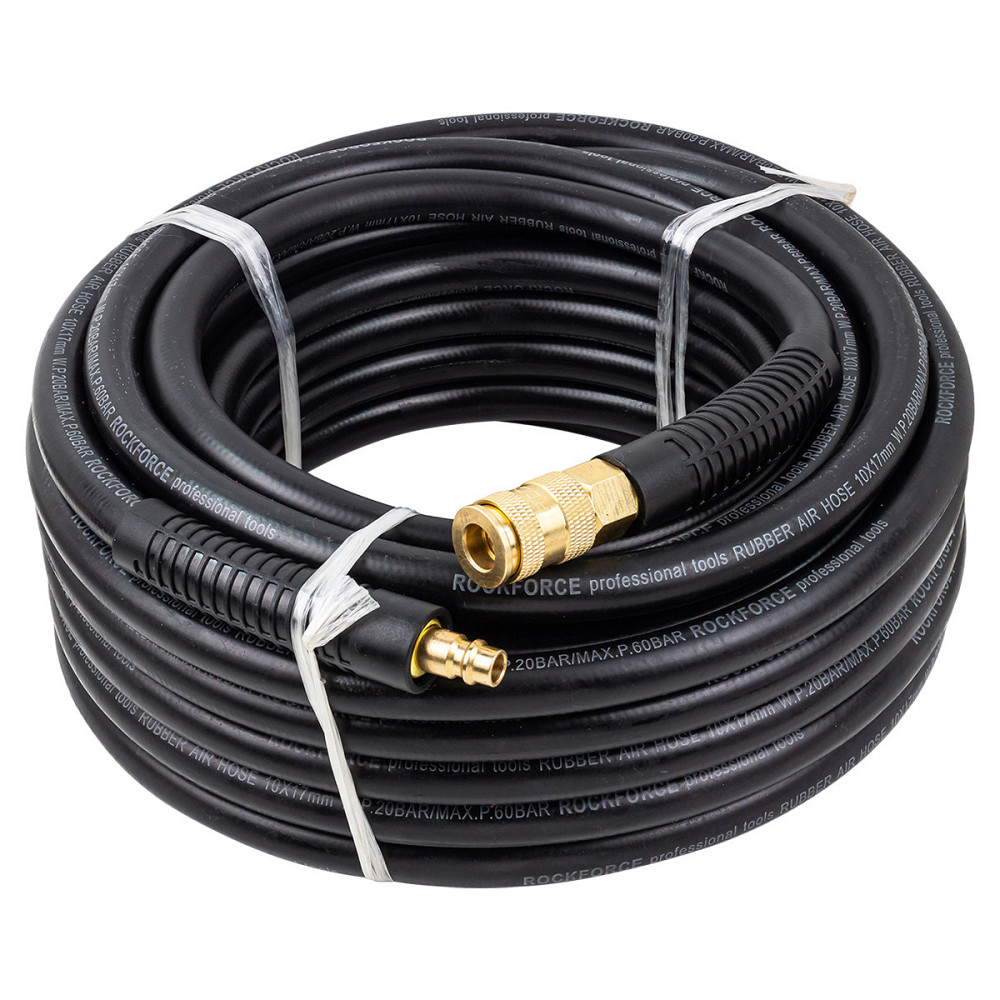 Шланг гумовий повітряний армований з фітингами 10мм х 17мм х 15м Rockforce RF-AHC-10/L Одесса - изображение 1