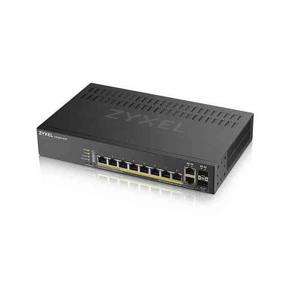 Комутатор ZYXEL GS1920-8HPV2 (GS1920-8HPV2-EU0101F) (8xGE PoE+, 2xGE/SFP, Max PoE 130W, Smart, NebulaFlex) Так Харків