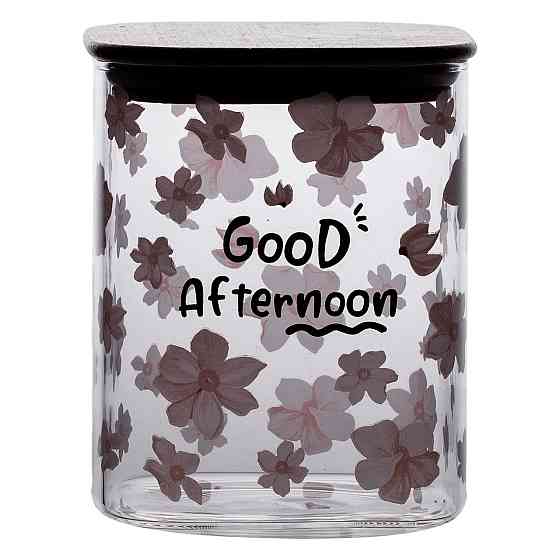 Банка для сипучих продуктів з бамбуковою кришкою 900 мл ємність для сипучих скло HP-34-24 Київ