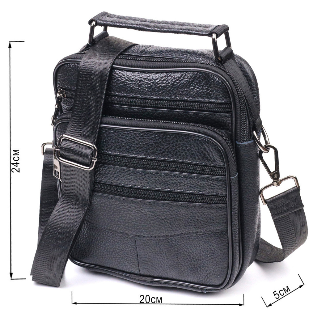 Сумка вертикальная кожаная 21270 Vintage Черная Киев - изображение 9