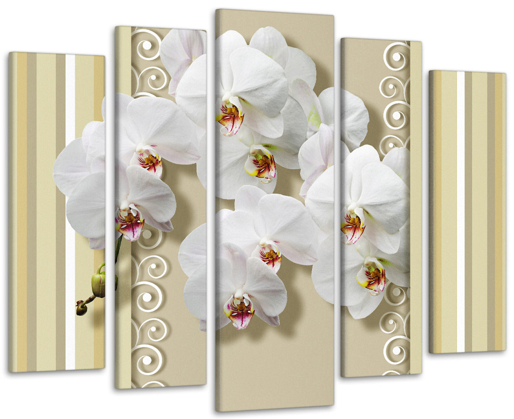 Модульна картина у вітальню / спальню Абстракція Квіти Орхідеї Art-405_5 ( 80х118см ) Київ - фото 1