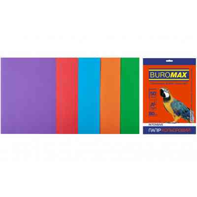 Бумага Buromax А4, 80g, INTENSIVE, 5colors, 50sh (BM.2721350-99) Винница