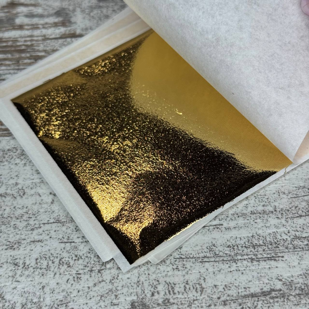 Сусальное золото пищевое поталь для декора листы 8x8 см набор 100 шт Киев - изображение 1