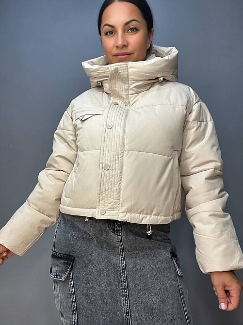 Куртка жіноча Lady Yep 9021 коротка з капюшоном демісезонна молочна, молочний, 46 Одеса - фото 5