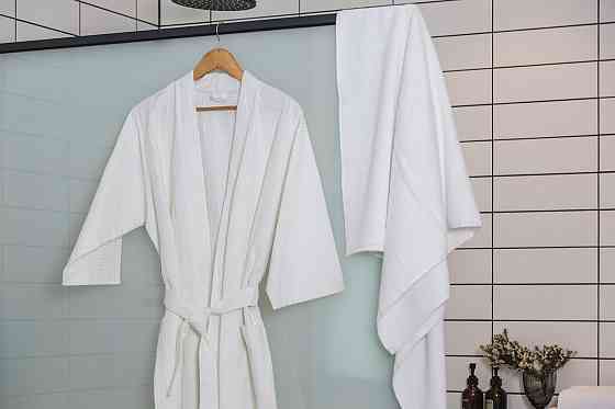 Ecotton Халат готельний Ecotton XXL вафельний білий з поясом універсальний White 52-54 розмір у Коломыя
