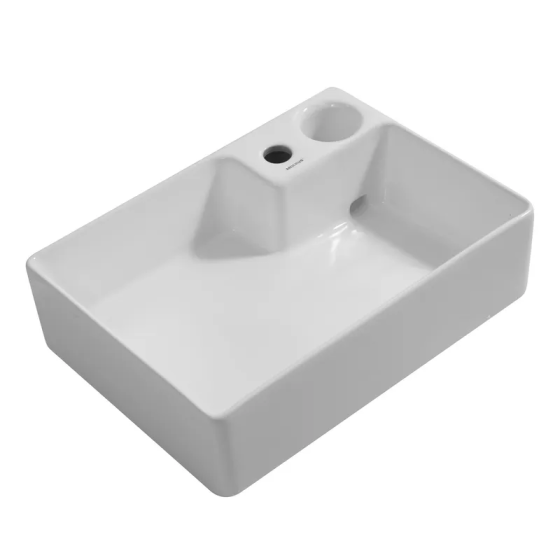 Раковина накладна Mixxus Premium STYLE-0201 520х375х140mm з донним клапаном та отвором під змішувач  ( MP6511 ) 27975 Харків