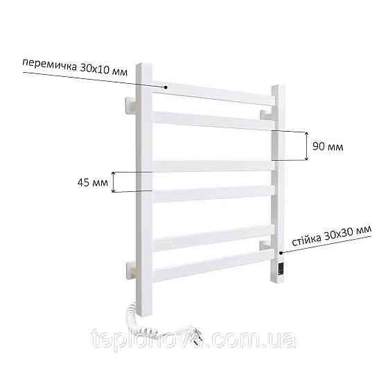 Полотенцесушитель Авангард 480х600 Sensor левый с таймером, белый Черновцы