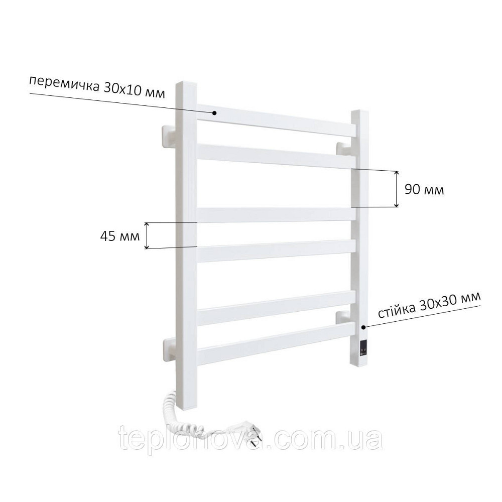 Полотенцесушитель Авангард 480х600 Sensor левый с таймером, белый Черновцы - изображение 4