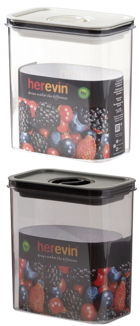 Контейнер HEREVIN Canister-Vacuum Lid-White-Black 1.8 л (161184-000) (7077944) Київ - фото 1