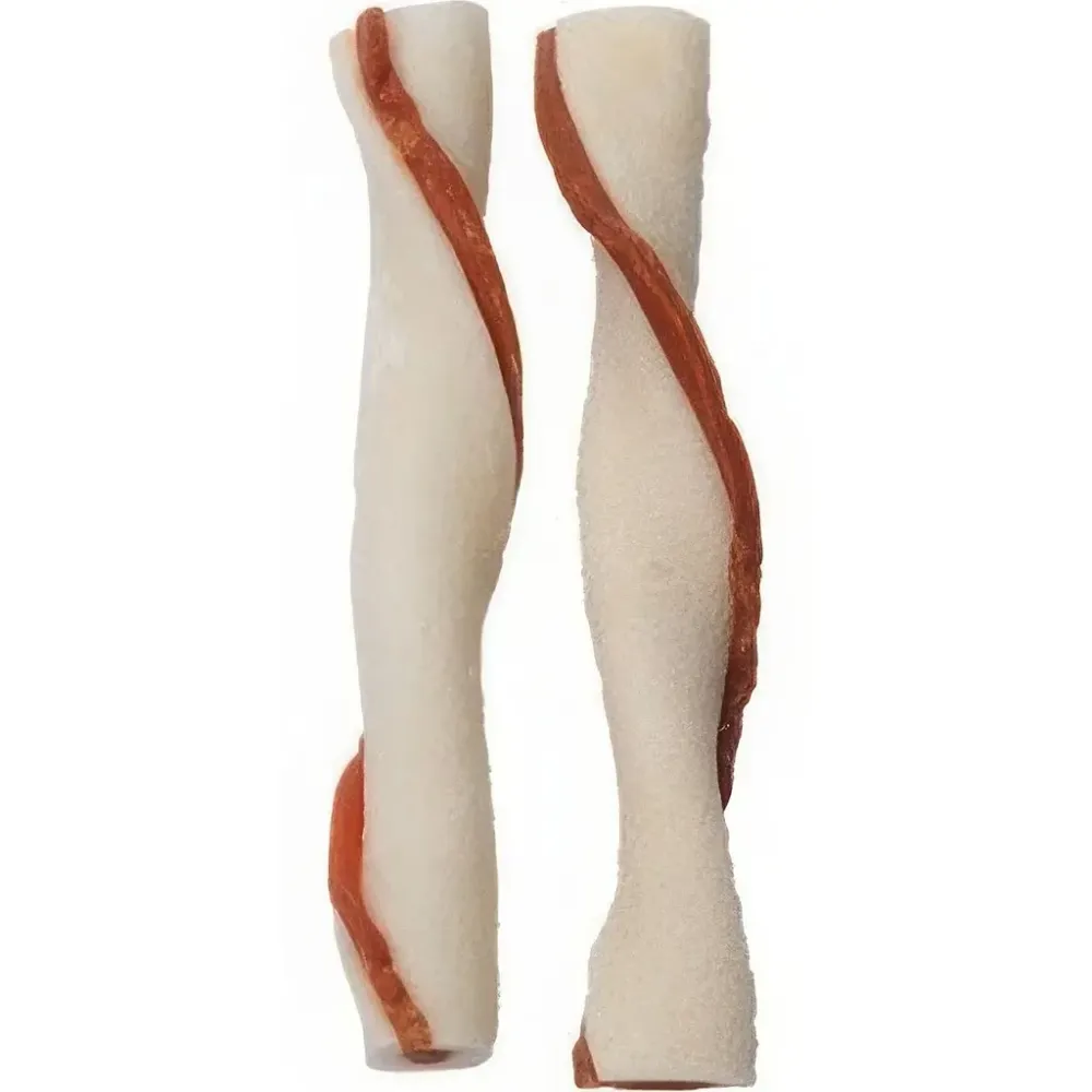 Кручені палички з сиром'ятної шкіри з курячим м'ясом для собак 500 г Київ - фото 1