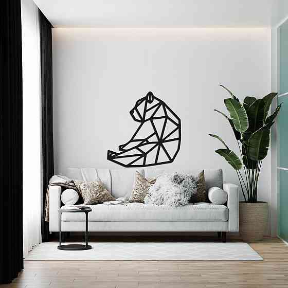 Оригінальне дерев'яне панно на стіну «Ведмідь» Київ