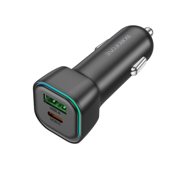 Автомобільний зарядний пристрій BOROFONE BZ28A Trophie PD30W+QC3.0 car charger Black Одеса