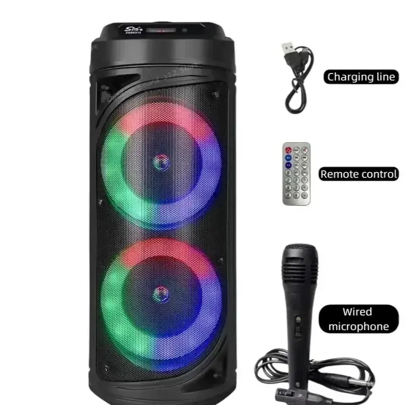 Колонка музична портативна Bluetooth ZQS6212 20Вт з USB, TF, AUX, FM, LED підсвіткою та мікрофоном Одеса - фото 1