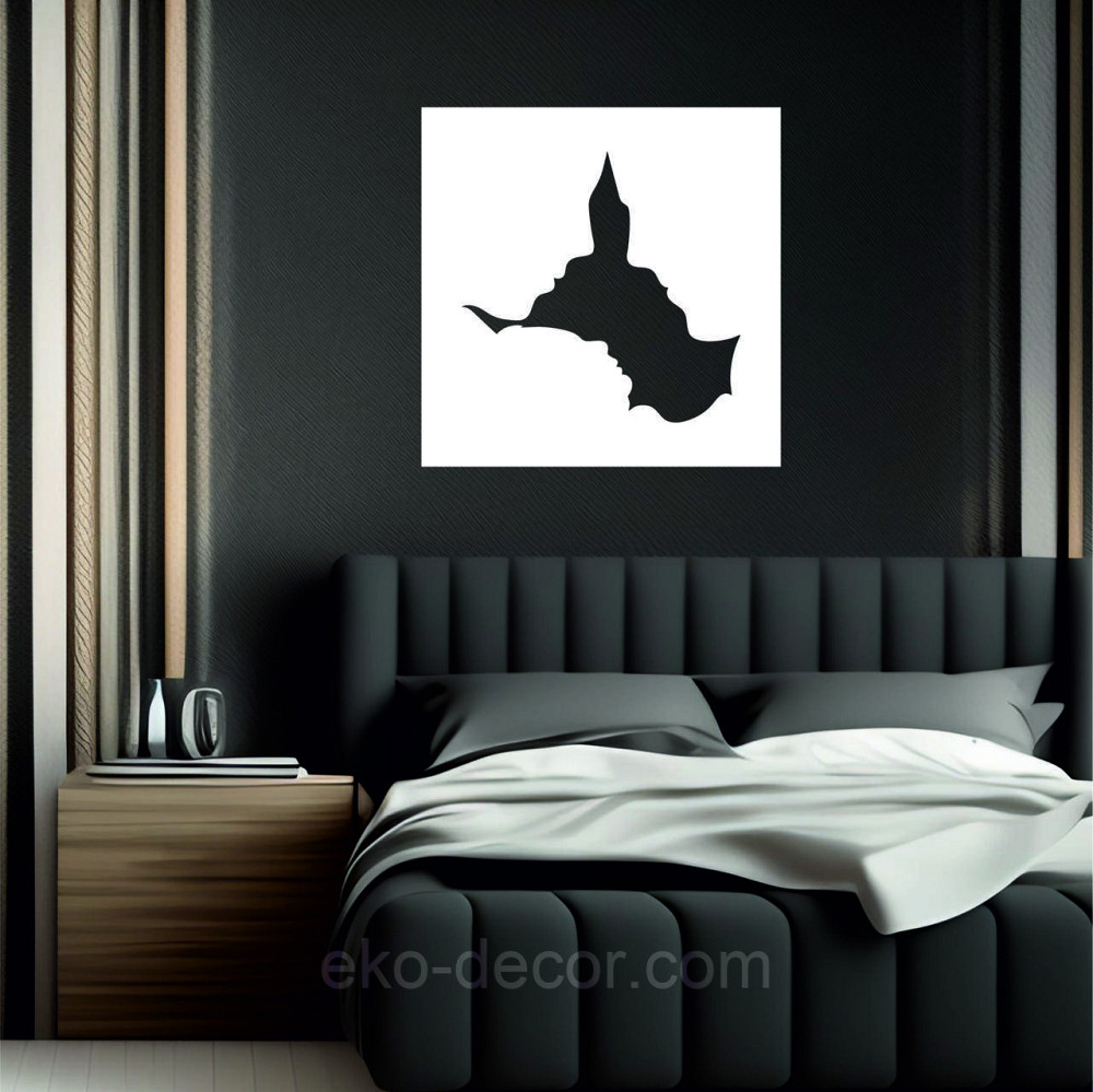 Декоративне настінне 3D Панно «Силует пари», Декор на стіну з об'ємом 50*50 см, Білий Київ - фото 7